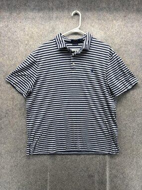 Polo Ralph Lauren Polo Shirt Mens XL Blue Stripe Pima Soft Touch Casual